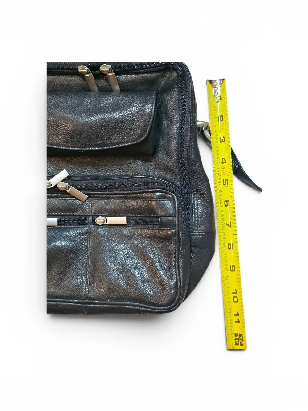 Wilsons Leather Black Leather Messenger Crossbody Bag